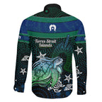 Torres Strait Islands Sea Turtle and Dhari Family Matching Summer Maxi Dress and Hawaiian Shirt Oceanic Indigenous Dotwork Tribal Illustration