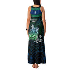 Torres Strait Islands Sea Turtle and Dhari Family Matching Tank Maxi Dress and Hawaiian Shirt Oceanic Indigenous Dotwork Tribal Illustration
