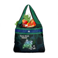 Torres Strait Islands Sea Turtle and Dhari Grocery Bag Oceanic Indigenous Dotwork Tribal Illustration