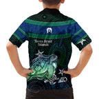 Torres Strait Islands Sea Turtle and Dhari Hawaiian Shirt Oceanic Indigenous Dotwork Tribal Illustration