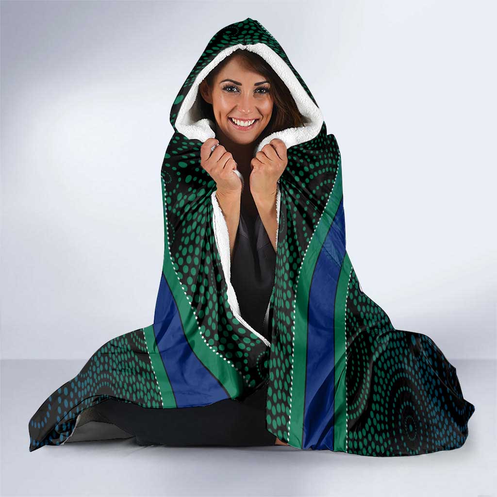 Torres Strait Islands Sea Turtle and Dhari Hooded Blanket Oceanic Indigenous Dotwork Tribal Illustration