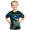 Torres Strait Islands Sea Turtle and Dhari Kid T Shirt Oceanic Indigenous Dotwork Tribal Illustration