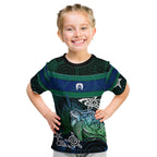 Torres Strait Islands Sea Turtle and Dhari Kid T Shirt Oceanic Indigenous Dotwork Tribal Illustration