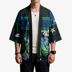 Torres Strait Islands Sea Turtle and Dhari Kimono Oceanic Indigenous Dotwork Tribal Illustration