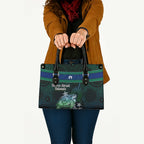 Torres Strait Islands Sea Turtle and Dhari Leather Bag Oceanic Indigenous Dotwork Tribal Illustration