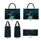 Torres Strait Islands Sea Turtle and Dhari Leather Bag Oceanic Indigenous Dotwork Tribal Illustration
