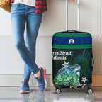 Torres Strait Islands Sea Turtle and Dhari Luggage Cover Oceanic Indigenous Dotwork Tribal Illustration
