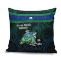Torres Strait Islands Sea Turtle and Dhari Pillow Cover Oceanic Indigenous Dotwork Tribal Illustration
