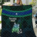 Torres Strait Islands Sea Turtle and Dhari Quilt Oceanic Indigenous Dotwork Tribal Illustration