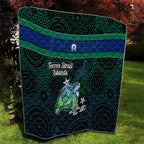 Torres Strait Islands Sea Turtle and Dhari Quilt Oceanic Indigenous Dotwork Tribal Illustration