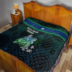 Torres Strait Islands Sea Turtle and Dhari Quilt Oceanic Indigenous Dotwork Tribal Illustration