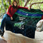 Torres Strait Islands Sea Turtle and Dhari Quilt Oceanic Indigenous Dotwork Tribal Illustration