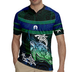 Torres Strait Islands Sea Turtle and Dhari Rugby Jersey Oceanic Indigenous Dotwork Tribal Illustration