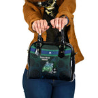 Torres Strait Islands Sea Turtle and Dhari Shoulder Handbag Oceanic Indigenous Dotwork Tribal Illustration