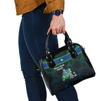 Torres Strait Islands Sea Turtle and Dhari Shoulder Handbag Oceanic Indigenous Dotwork Tribal Illustration