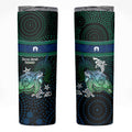 Torres Strait Islands Sea Turtle and Dhari Skinny Tumbler Oceanic Indigenous Dotwork Tribal Illustration