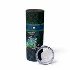 Torres Strait Islands Sea Turtle and Dhari Skinny Tumbler Oceanic Indigenous Dotwork Tribal Illustration