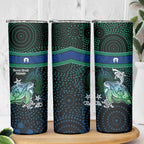 Torres Strait Islands Sea Turtle and Dhari Skinny Tumbler Oceanic Indigenous Dotwork Tribal Illustration