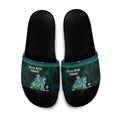 Torres Strait Islands Sea Turtle and Dhari Slide Sandals Oceanic Indigenous Dotwork Tribal Illustration