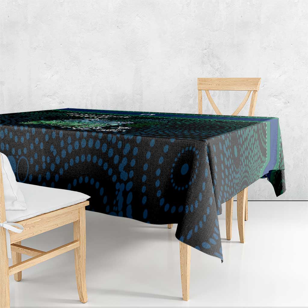 Torres Strait Islands Sea Turtle and Dhari Tablecloth Oceanic Indigenous Dotwork Tribal Illustration