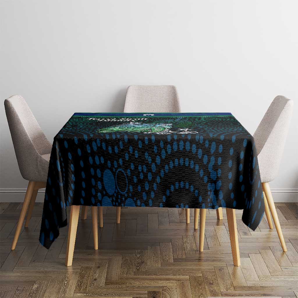 Torres Strait Islands Sea Turtle and Dhari Tablecloth Oceanic Indigenous Dotwork Tribal Illustration