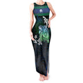 Torres Strait Islands Sea Turtle and Dhari Tank Maxi Dress Oceanic Indigenous Dotwork Tribal Illustration