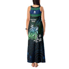 Torres Strait Islands Sea Turtle and Dhari Tank Maxi Dress Oceanic Indigenous Dotwork Tribal Illustration