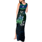 Torres Strait Islands Sea Turtle and Dhari Tank Maxi Dress Oceanic Indigenous Dotwork Tribal Illustration