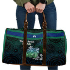 Torres Strait Islands Sea Turtle and Dhari Travel Bag Oceanic Indigenous Dotwork Tribal Illustration