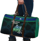 Torres Strait Islands Sea Turtle and Dhari Travel Bag Oceanic Indigenous Dotwork Tribal Illustration