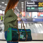 Torres Strait Islands Sea Turtle and Dhari Travel Bag Oceanic Indigenous Dotwork Tribal Illustration