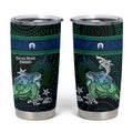 Torres Strait Islands Sea Turtle and Dhari Tumbler Cup Oceanic Indigenous Dotwork Tribal Illustration