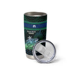 Torres Strait Islands Sea Turtle and Dhari Tumbler Cup Oceanic Indigenous Dotwork Tribal Illustration