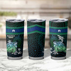 Torres Strait Islands Sea Turtle and Dhari Tumbler Cup Oceanic Indigenous Dotwork Tribal Illustration