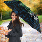 Torres Strait Islands Sea Turtle and Dhari Umbrella Oceanic Indigenous Dotwork Tribal Illustration
