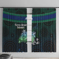 Torres Strait Islands Sea Turtle and Dhari Window Curtain Oceanic Indigenous Dotwork Tribal Illustration