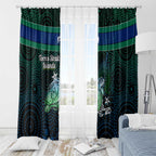 Torres Strait Islands Sea Turtle and Dhari Window Curtain Oceanic Indigenous Dotwork Tribal Illustration