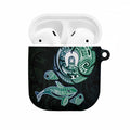 Whale and Dhari Torres Strait Islands AirPods Case Deep Green Oceanic Tribal Pattern Art