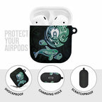 Whale and Dhari Torres Strait Islands AirPods Case Deep Green Oceanic Tribal Pattern Art