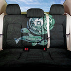 Whale and Dhari Torres Strait Islands Back Car Seat Cover Deep Green Oceanic Tribal Pattern Art