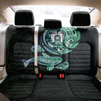 Whale and Dhari Torres Strait Islands Back Car Seat Cover Deep Green Oceanic Tribal Pattern Art