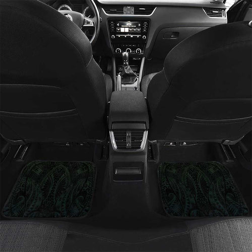 Whale and Dhari Torres Strait Islands Car Mats Deep Green Oceanic Tribal Pattern Art