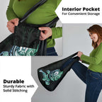 Whale and Dhari Torres Strait Islands Grocery Bag Deep Green Oceanic Tribal Pattern Art