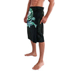 Whale and Dhari Torres Strait Islands Lavalava Deep Green Oceanic Tribal Pattern Art