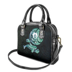 Whale and Dhari Torres Strait Islands Shoulder Handbag Deep Green Oceanic Tribal Pattern Art
