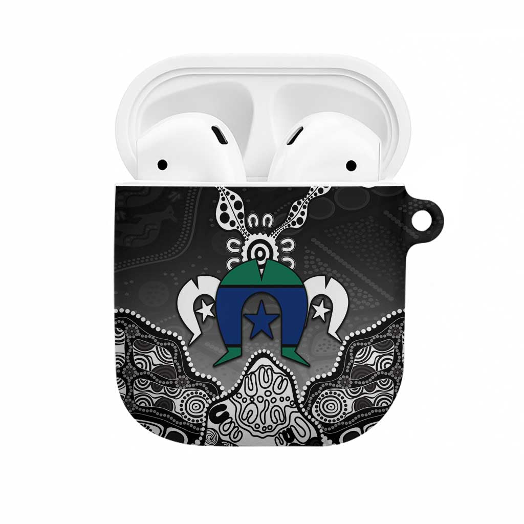 Torres Strait Islander Flag AirPods Case Dhari Indigenous Dotwork Pattern Art
