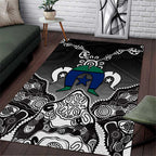 Torres Strait Islander Flag Area Rug Dhari Indigenous Dotwork Pattern Art