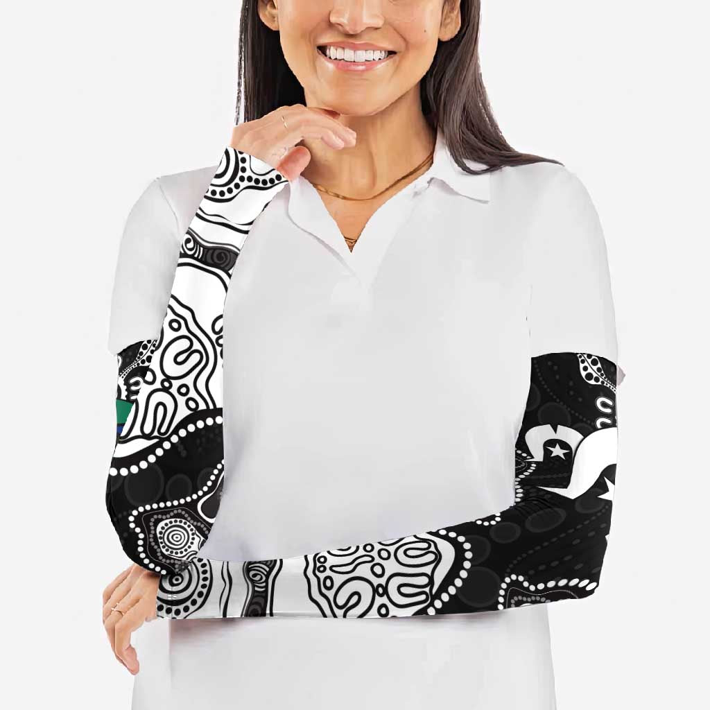 Torres Strait Islander Flag Arm Sleeves Dhari Indigenous Dotwork Pattern Art