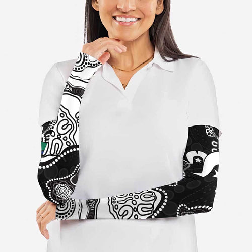 Torres Strait Islander Flag Arm Sleeves Dhari Indigenous Dotwork Pattern Art