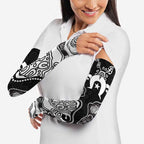Torres Strait Islander Flag Arm Sleeves Dhari Indigenous Dotwork Pattern Art